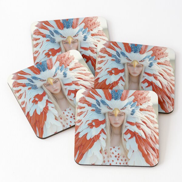 Item preview, "Eagle-Inspired Couture: Iridescent Red, White, Blue" designed and sold by MacroArtHub.