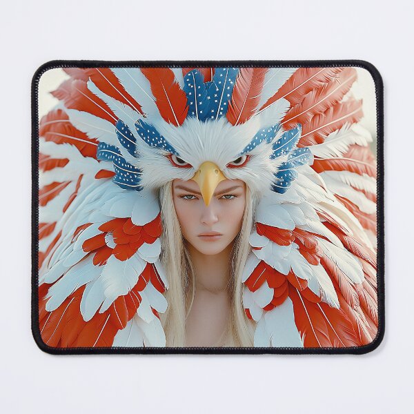 Item preview, "Eagle-Inspired Couture: Iridescent Red, White, Blue" designed and sold by MacroArtHub.