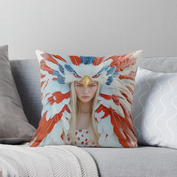 Item preview, "Eagle-Inspired Couture: Iridescent Red, White, Blue" designed and sold by MacroArtHub.