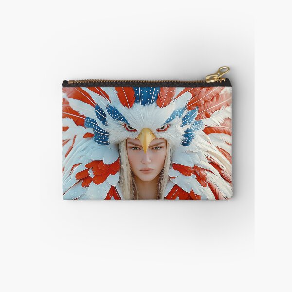 Item preview, "Eagle-Inspired Couture: Iridescent Red, White, Blue" designed and sold by MacroArtHub.