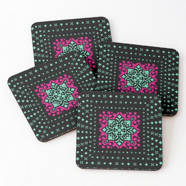 Item preview, The charming ornament/ magenta, turquoise designed and sold by My-fake-places.