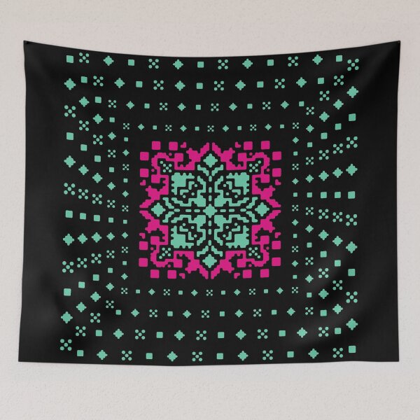 Item preview, The charming ornament/ magenta, turquoise designed and sold by My-fake-places.
