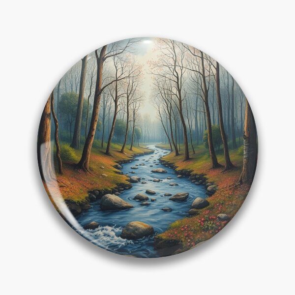 Item preview, Tranquil Spring Forest with River and Towering Beech Trees designed and sold by hjian8219.