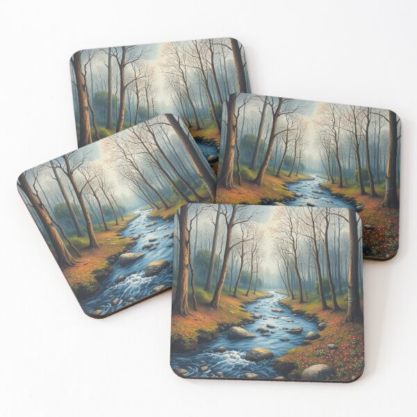 Item preview, Tranquil Spring Forest with River and Towering Beech Trees designed and sold by hjian8219.