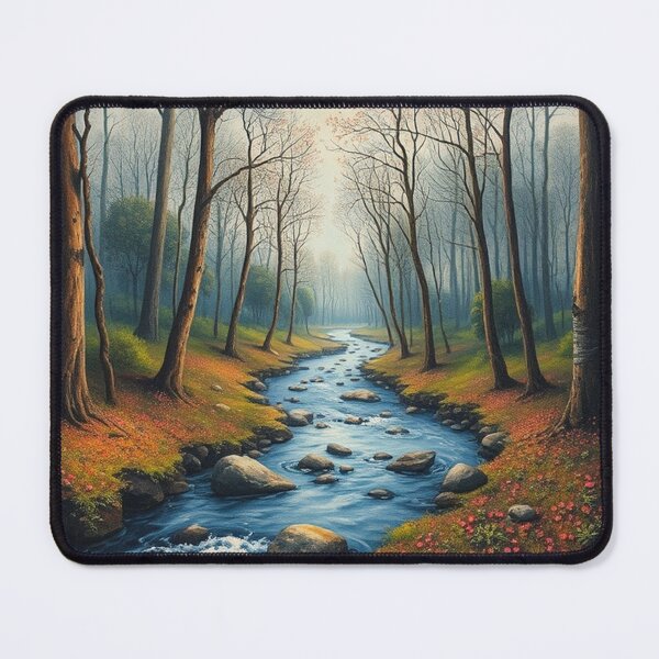 Item preview, Tranquil Spring Forest with River and Towering Beech Trees designed and sold by hjian8219.