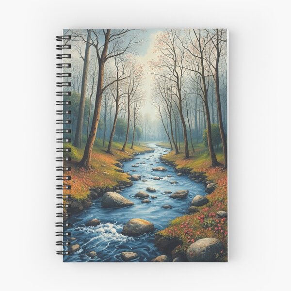 Item preview, Tranquil Spring Forest with River and Towering Beech Trees designed and sold by hjian8219.