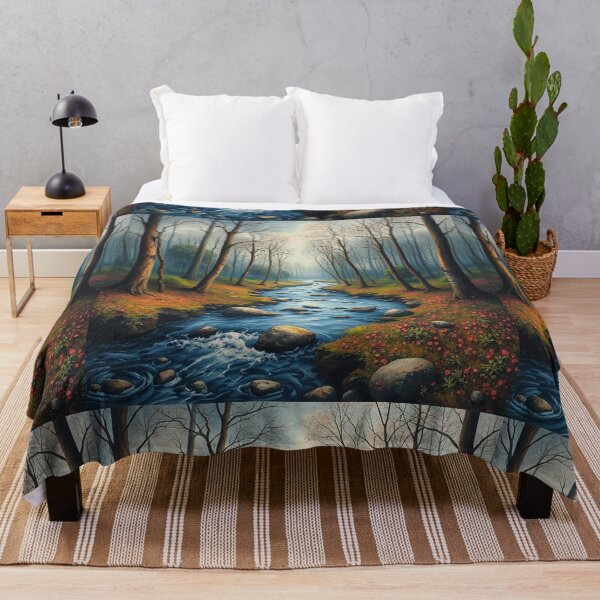Item preview, Tranquil Spring Forest with River and Towering Beech Trees designed and sold by hjian8219.