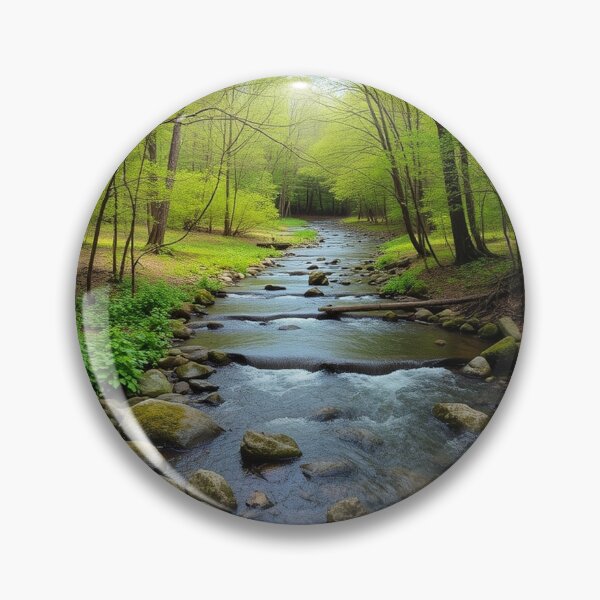 Item preview, Tranquil Spring Forest with River and Towering Beech Trees designed and sold by hjian8219.