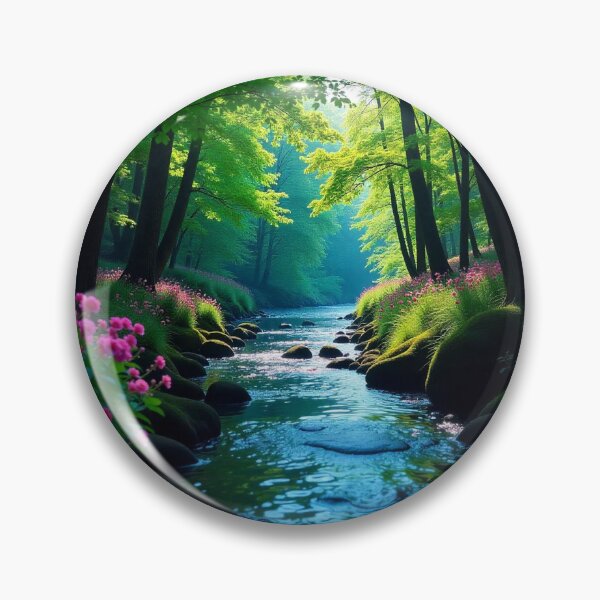 Item preview, Tranquil Spring Forest with River and Towering Beech Trees designed and sold by hjian8219.