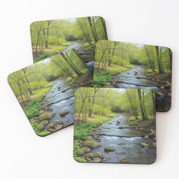 Item preview, Tranquil Spring Forest with River and Towering Beech Trees designed and sold by hjian8219.