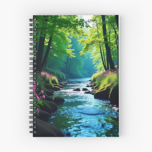 Item preview, Tranquil Spring Forest with River and Towering Beech Trees designed and sold by hjian8219.