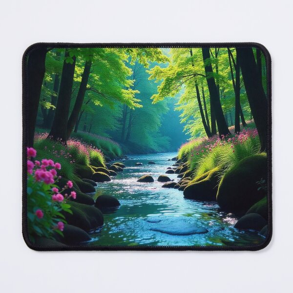 Item preview, Tranquil Spring Forest with River and Towering Beech Trees designed and sold by hjian8219.
