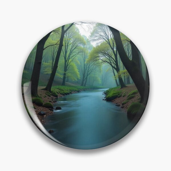 Item preview, Tranquil Spring Forest with River and Towering Beech Trees designed and sold by hjian8219.
