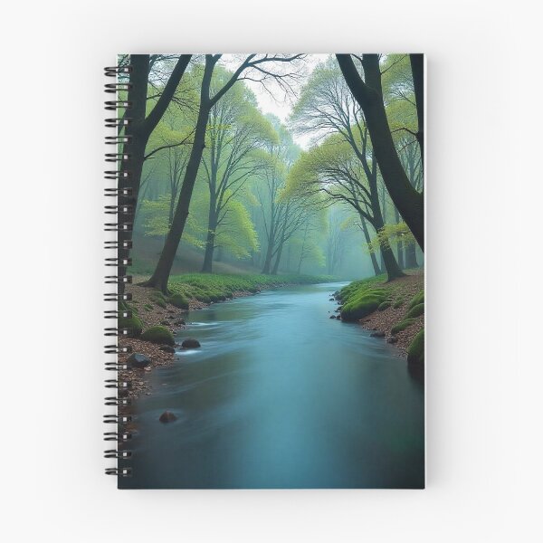 Item preview, Tranquil Spring Forest with River and Towering Beech Trees designed and sold by hjian8219.