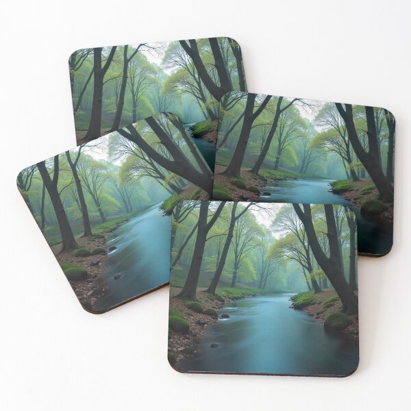 Item preview, Tranquil Spring Forest with River and Towering Beech Trees designed and sold by hjian8219.