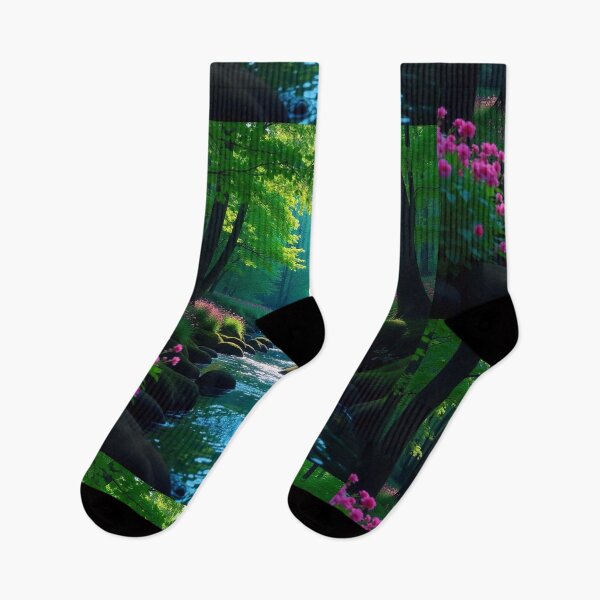 Item preview, Tranquil Spring Forest with River and Towering Beech Trees designed and sold by hjian8219.