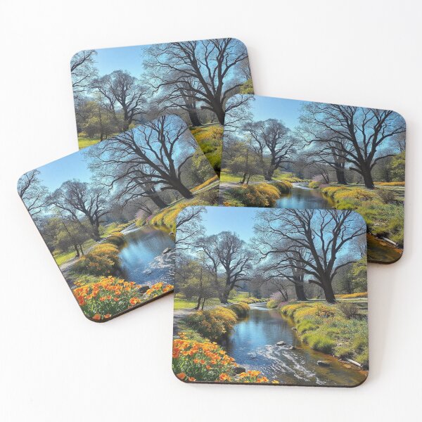 Item preview, Tranquil Spring Forest with River and Towering Beech Trees designed and sold by hjian8219.