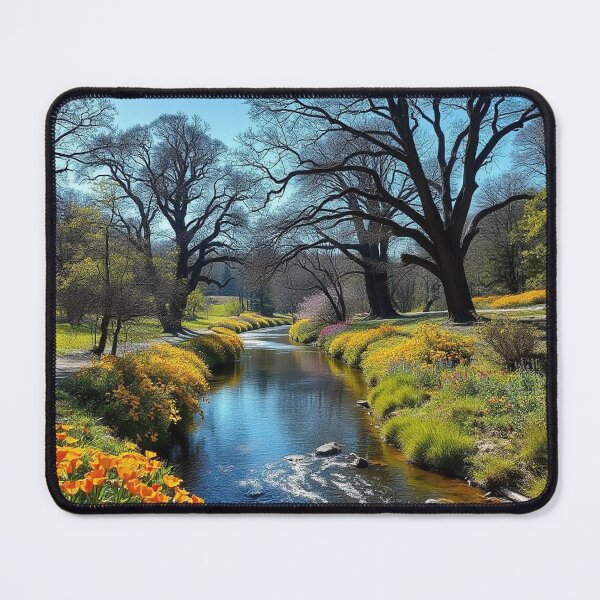 Item preview, Tranquil Spring Forest with River and Towering Beech Trees designed and sold by hjian8219.