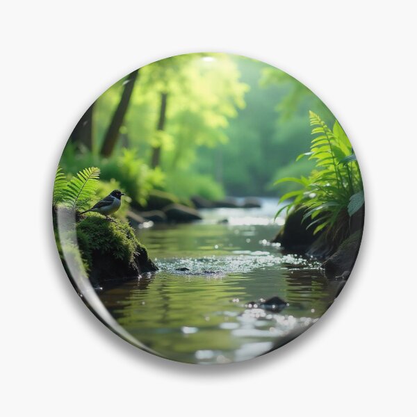 Item preview, Tranquil Spring Forest with River and Towering Beech Trees designed and sold by hjian8219.