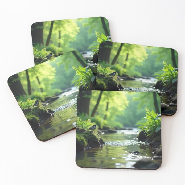 Item preview, Tranquil Spring Forest with River and Towering Beech Trees designed and sold by hjian8219.