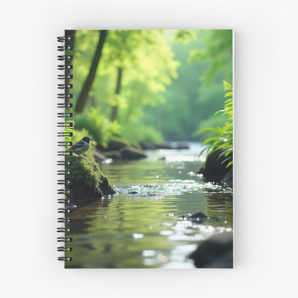 Item preview, Tranquil Spring Forest with River and Towering Beech Trees designed and sold by hjian8219.