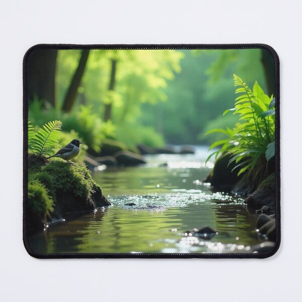 Item preview, Tranquil Spring Forest with River and Towering Beech Trees designed and sold by hjian8219.