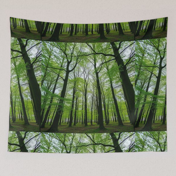 Item preview, Tranquil Spring Forest with River and Towering Beech Trees designed and sold by hjian8219.