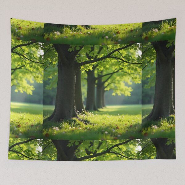 Item preview, Tranquil Spring Forest with River and Towering Beech Trees designed and sold by hjian8219.
