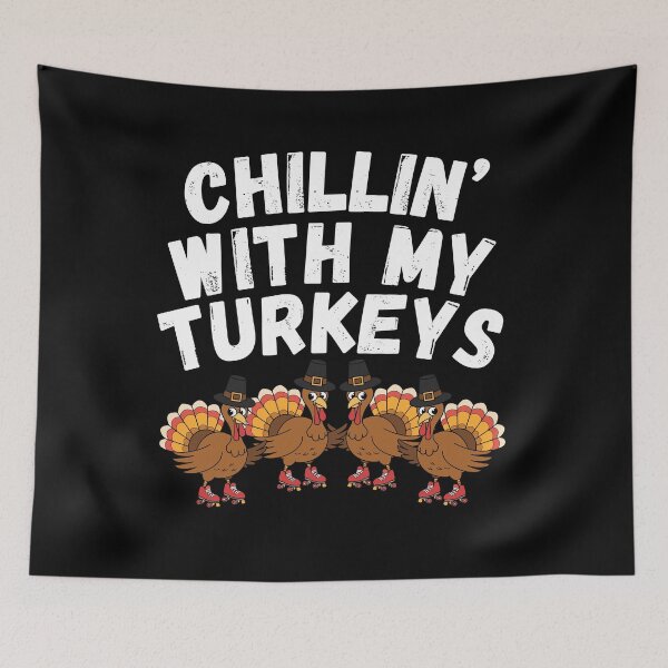 Item preview, Chillin With My Turkeys Thanksgiving Family Boys Kids Gift, Funny Thanksgiving Gift designed and sold by Dabbing Turtle Designs.