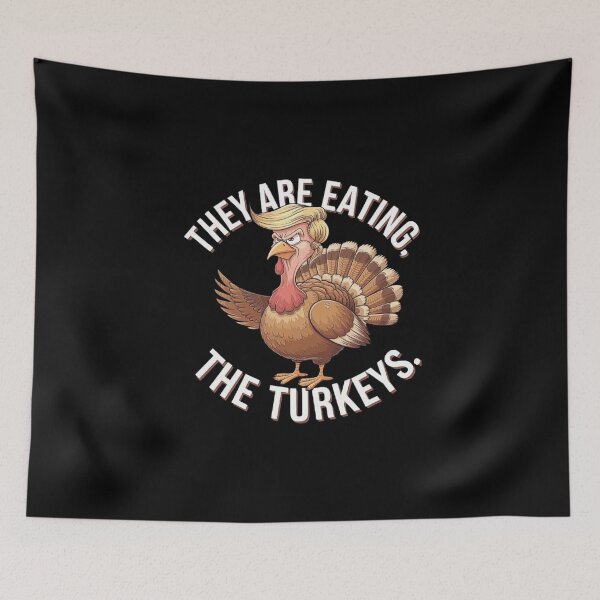 Item preview, They Are Eating the Turkeys – Funny Angry Turkey Cartoon Design for Thanksgiving designed and sold by love3617.