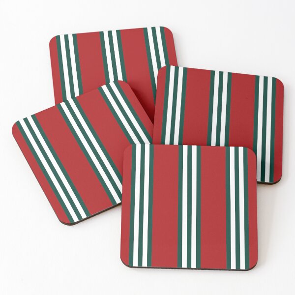 Item preview, Pine Green & White Stripes on Red designed and sold by PSCSCo.