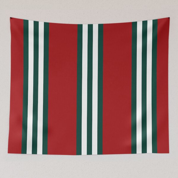 Item preview, Pine Green & White Stripes on Red designed and sold by PSCSCo.