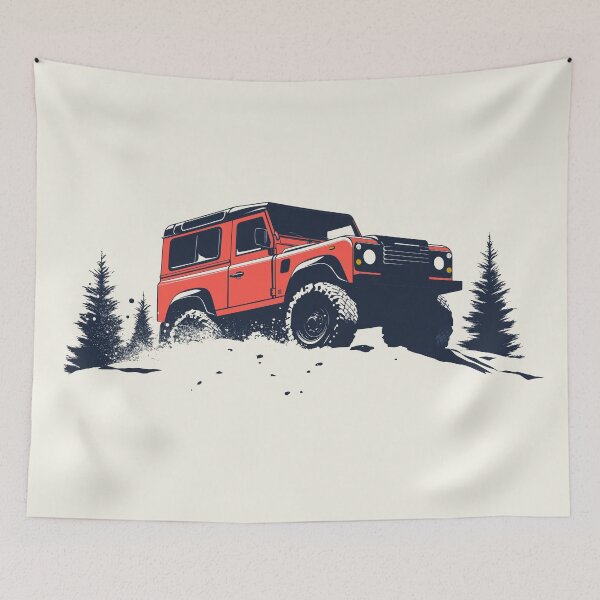 Item preview, Red D90 Vintage 4x4 In snow designed and sold by blackdogshop.