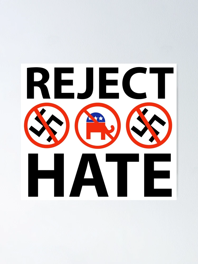 Thumbnail 1 of 3, Poster, Reject hate designed and sold by Rachel the Artist .