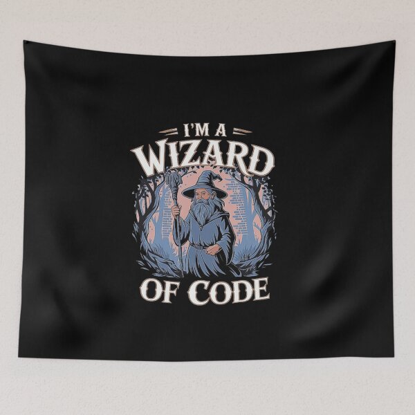 Item preview, Wizard of Code – Magical Programmer Cartoon Design designed and sold by love3617.