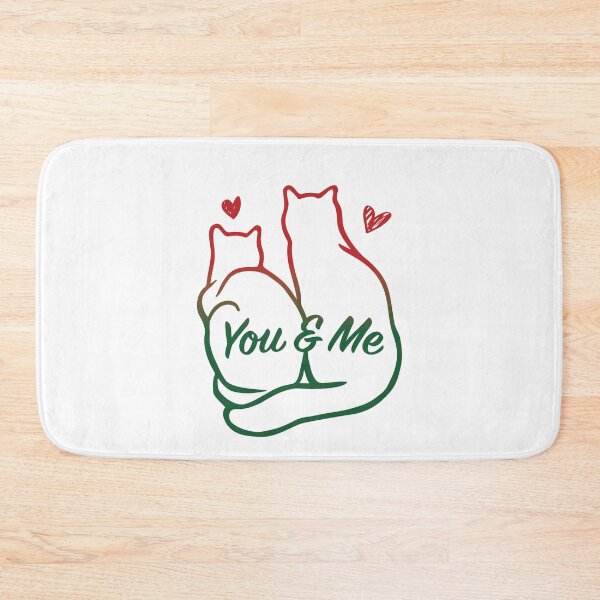 Item preview, Two Cute Cats  - Side By Side - You and Me -  Hearts - Christmas designed and sold by patternjp.