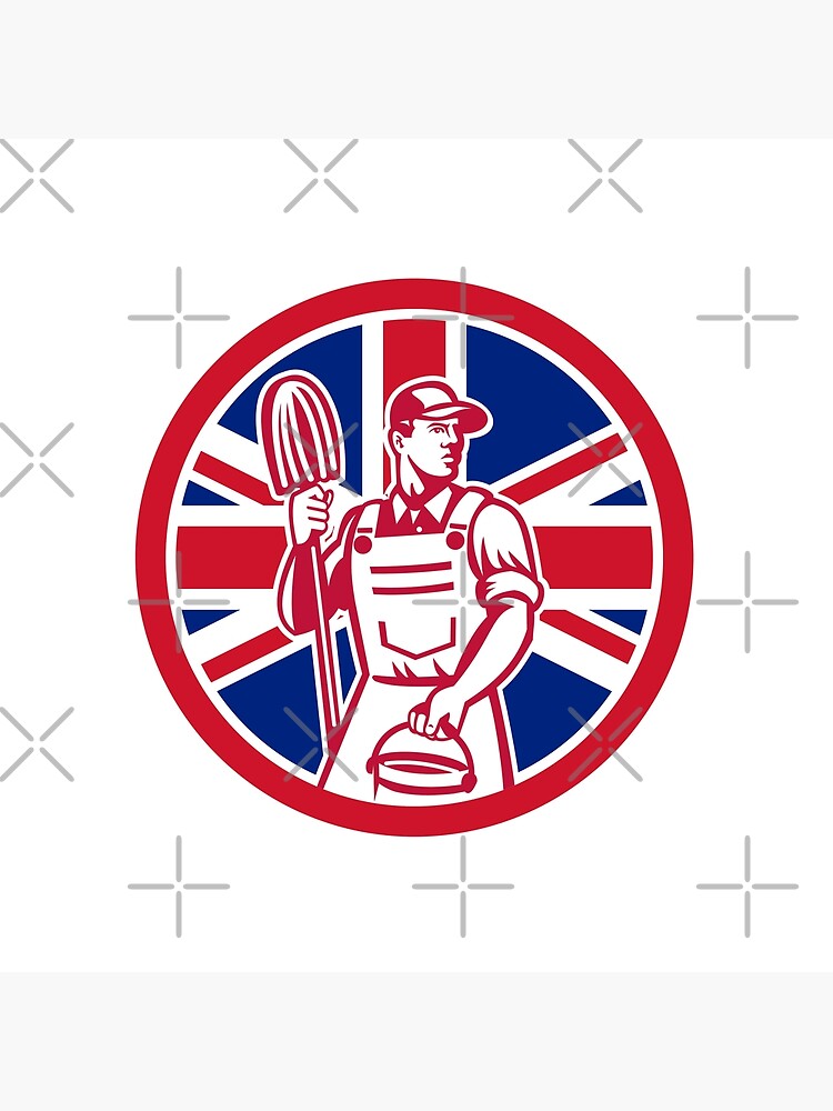 "British Professional Cleaner Union Jack Flag Icon" Poster by