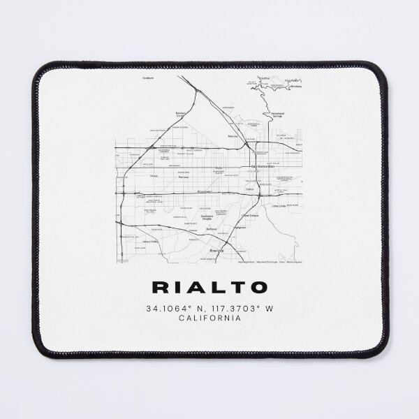 Item preview, Minimalist Rialto Map Art - California City Coordinates Design designed and sold by RM-Journey.