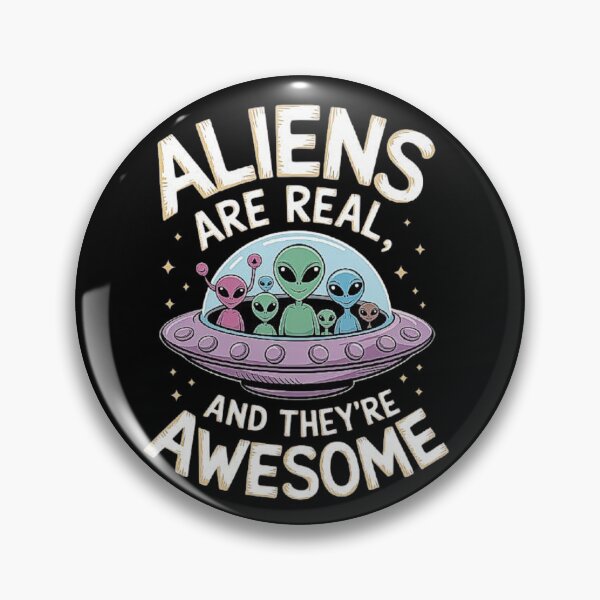 Item preview, Aliens Are Real and Awesome Design - Cute Alien Spaceship Illustration designed and sold by love3617.