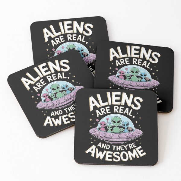 Item preview, Aliens Are Real and Awesome Design - Cute Alien Spaceship Illustration designed and sold by love3617.