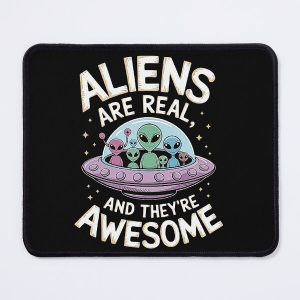 Item preview, Aliens Are Real and Awesome Design - Cute Alien Spaceship Illustration designed and sold by love3617.