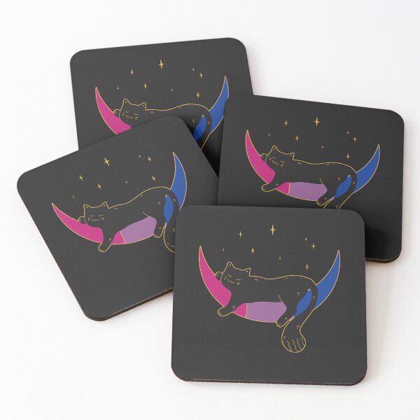 Item preview, Bisexual Cat Moon Space LGBT Pride Flag designed and sold by Clara Hollins.