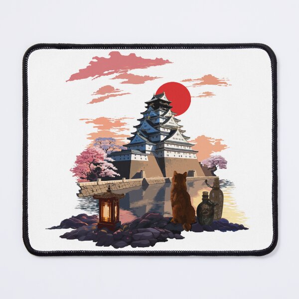 Item preview, The Japan Cat (Japanese bobtail cat and Osaka castle) designed and sold by Kataverse.