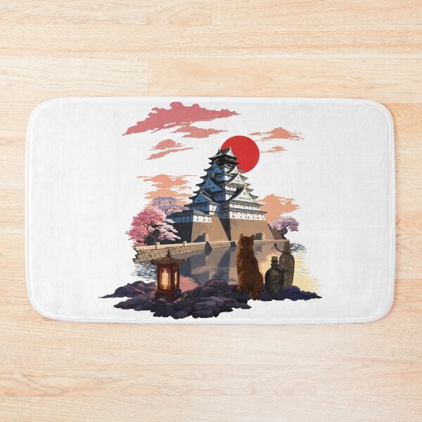Item preview, The Japan Cat (Japanese bobtail cat and Osaka castle) designed and sold by Kataverse.