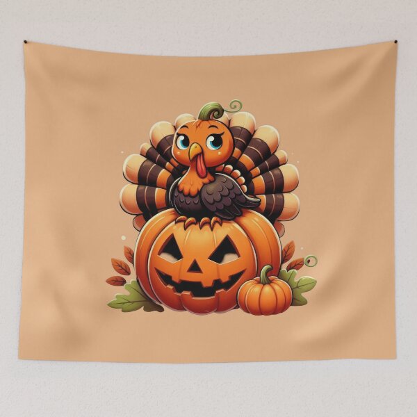 Item preview, happy thanksgiving pumpkin turkey designed and sold by GogoGrove.
