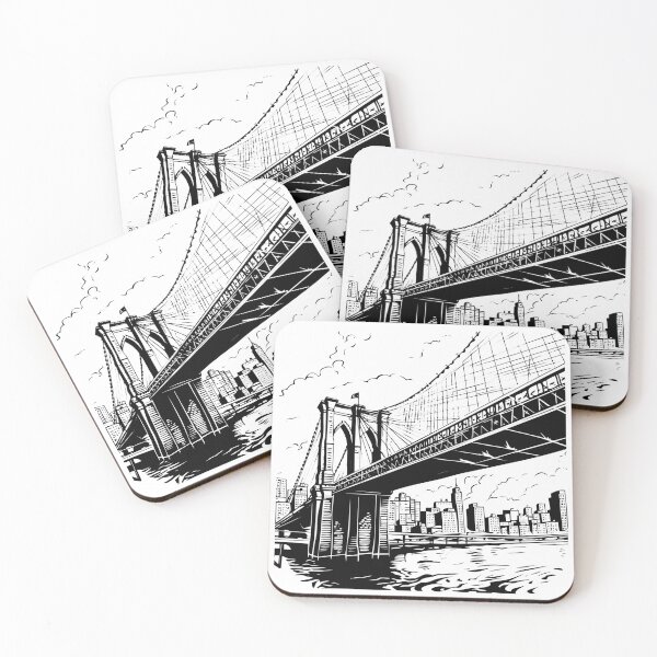 Item preview, Brooklyn Bridge NYC Landmark Suspension Manhattan Overpass Skyline designed and sold by inkoutninja.