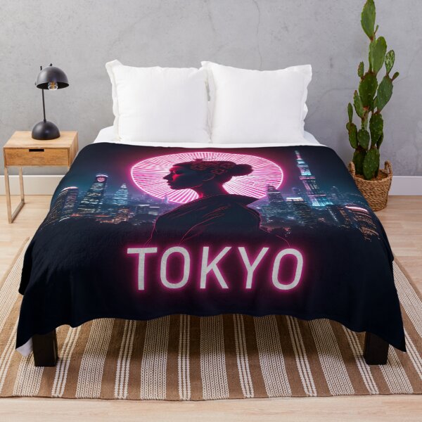 Item preview, tokyo design neon colorful city landscape fantasy designed and sold by ART ATTACK ZONE.
