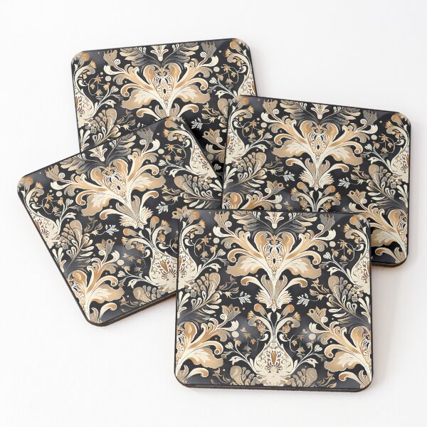 Item preview, Elegant Beige and Black Venetian Pattern designed and sold by HausKatz.
