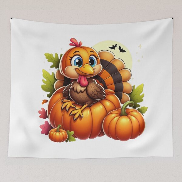 Item preview, happy thanksgiving pumpkin turkey designed and sold by GogoGrove.