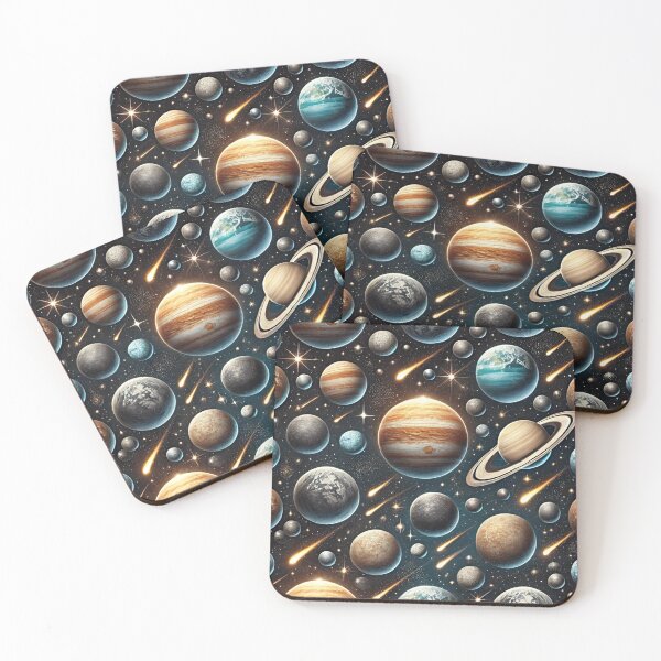 Item preview, Celestial Marvels: Planet & Star Pattern designed and sold by GlassPenny.